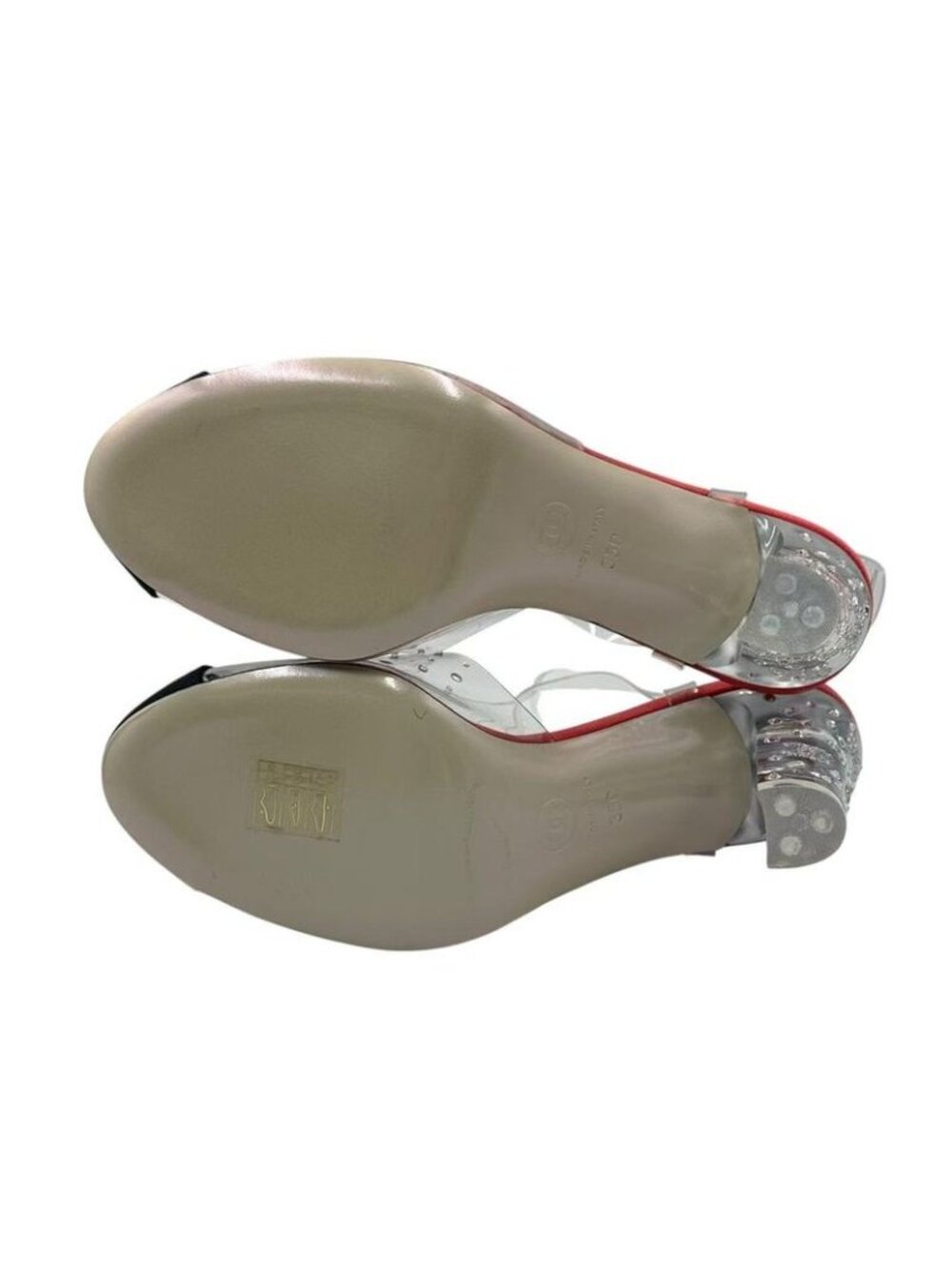 Chanel Sandals Clear Strap Rhinestone CC Logo - Picture 7 of 8